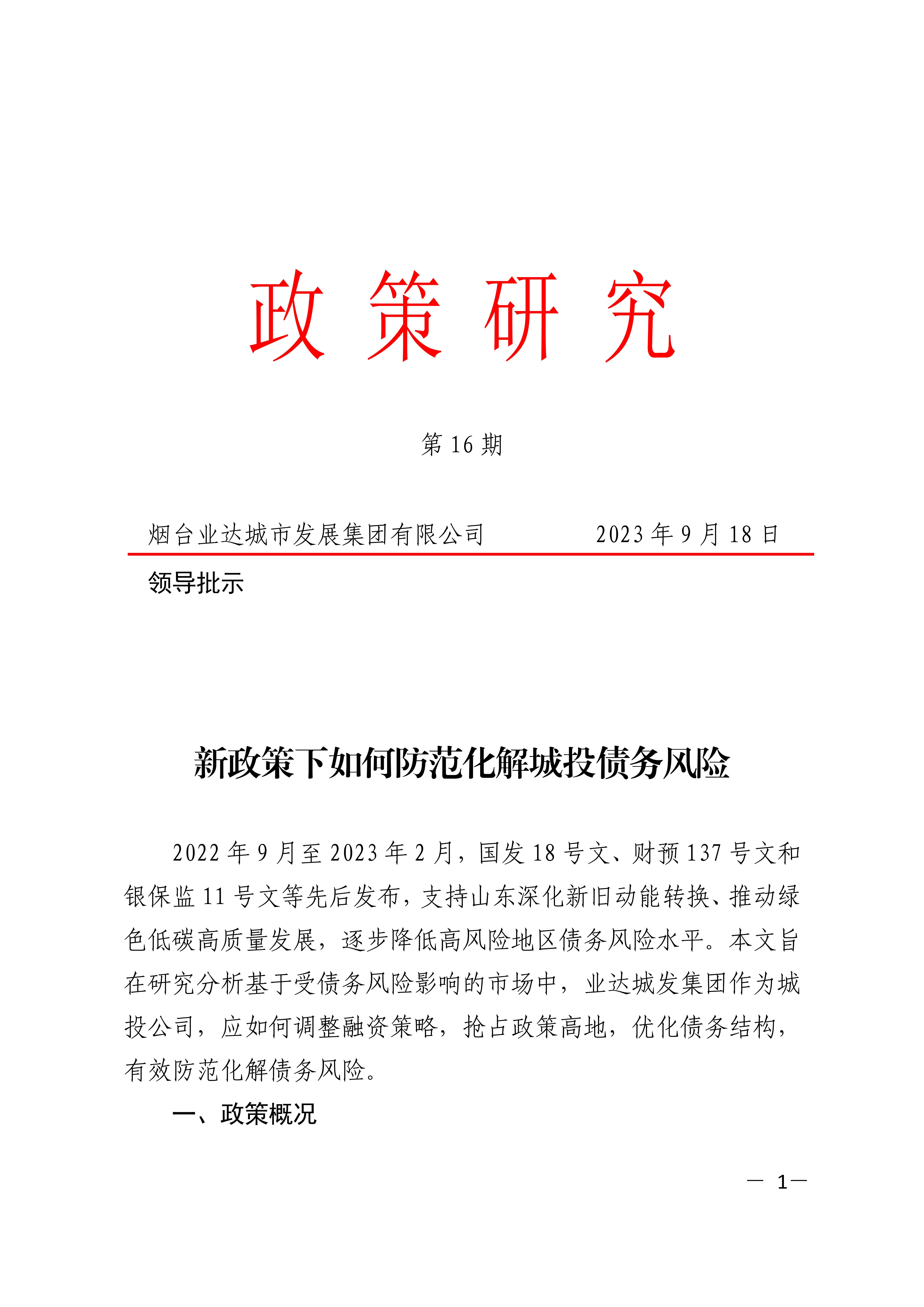 政策研究第16期
